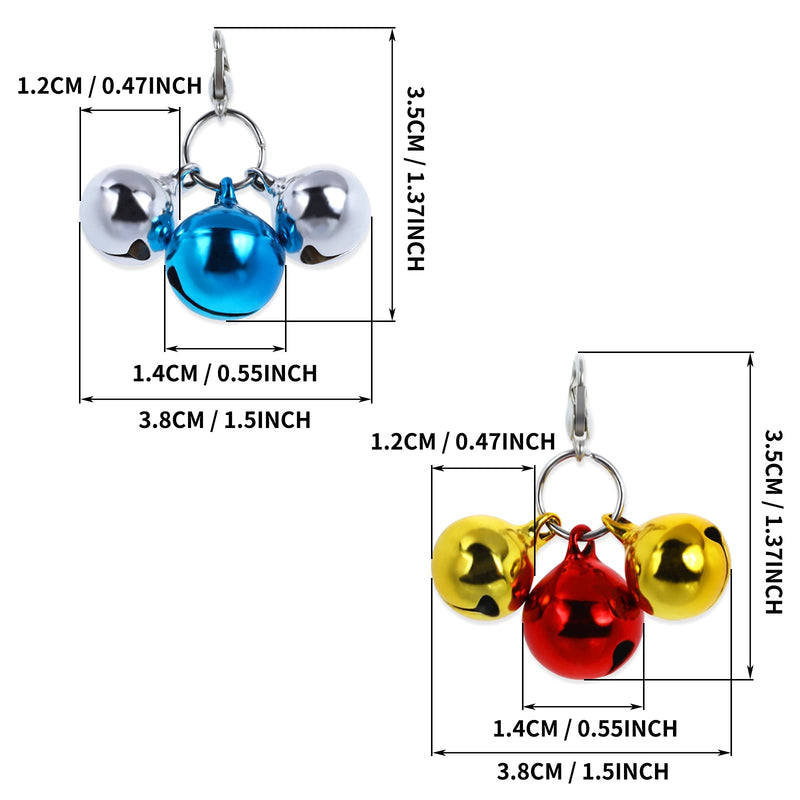 Molain 12 Bells Cat Dog Collar Bells, 4 Sets Jingle Bell for Cat Collar Dog Collar Charms Colourful Small Bells with Clasps Pet Collar Accessories Festival Party DIY Decoration (12 Bells) - PawsPlanet Australia