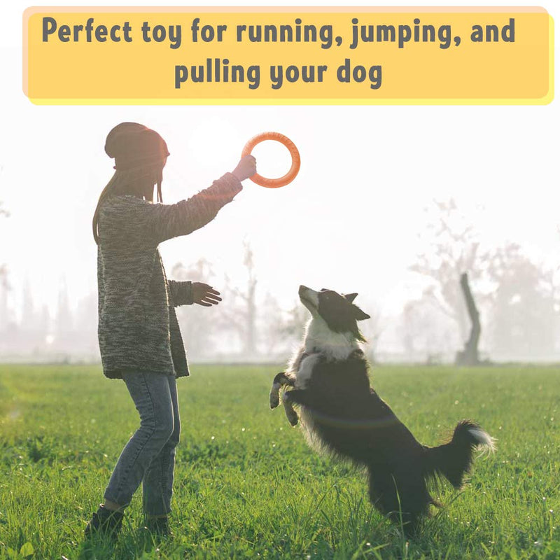 [Australia] - Dog Training Ring Fitness Tool Flying and Floatable Disc Interactive Pet Toy for Small Medium Large Dogs Small to Medium Orange 