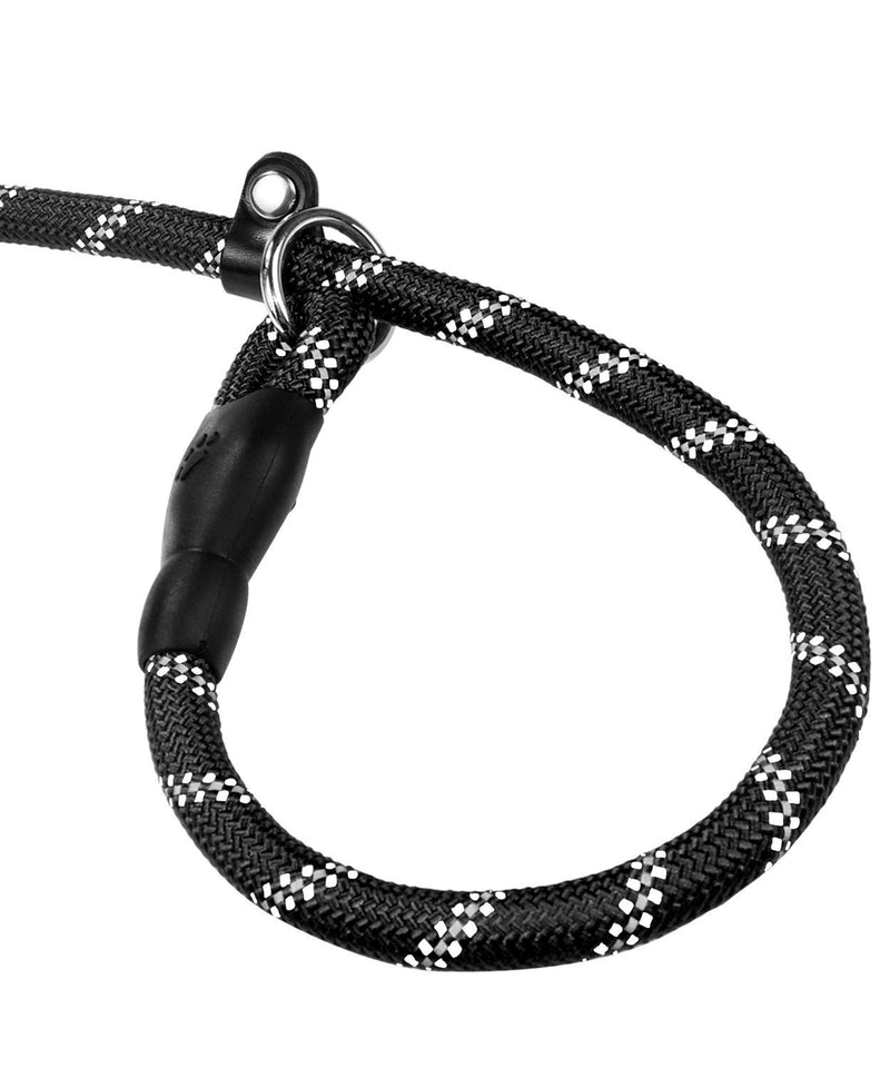 [Australia] - Joytale Dog Slip Leash Rope - Reflective Training Leads for Small Medium Large Dogs - 5/16 & 3/8 &1/2 inch by 6 Feet 1/2"x6' Black 