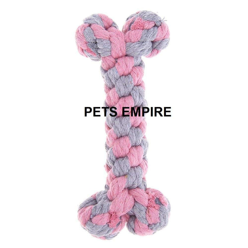 PETS EMPIRE Dog Puppy Knot Ball Toy Bone Shaped Puppy Chewing Tooth Cleaning Molars Pet Play Toy for Small Breeds -1 Piece Color May Vary - PawsPlanet Australia