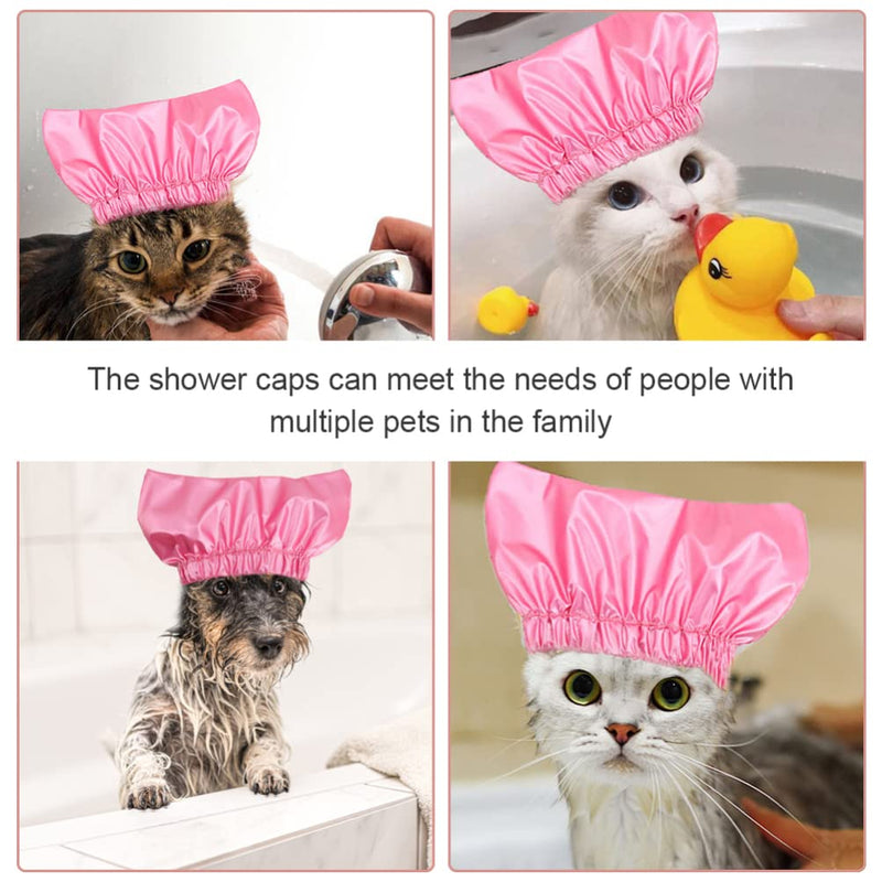 Mipcase Pet Shower Cap Waterproof Hat: Shower Dog Ear Covers Overhanging Pet Bath Ear Protection Shower Cats Ear Drops Guard for Kitten Puppy Small Pets Bath - PawsPlanet Australia