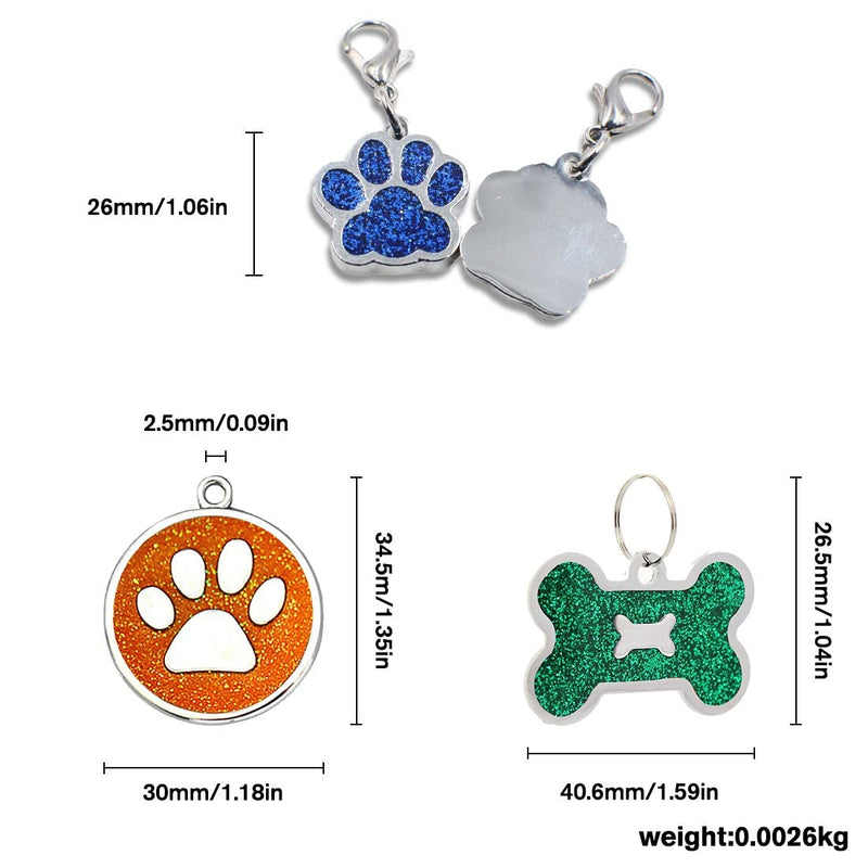 Pack of 6 Dog Bone Pet Dog Tag | bones | Pendant ID tag dog address tag address tag | many colours - PawsPlanet Australia