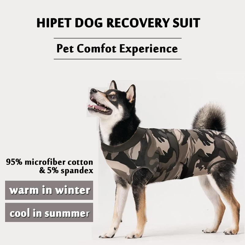 Hipet Dog Surgical Recovery Suit for Abdominal Wounds or Skin Diseases, Dog Onesie for Surgery E-Collar & Cone Alternative Anti-Biting Lick Wound (XS, Camouflage) XS - PawsPlanet Australia