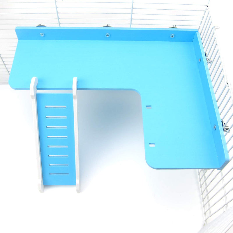 Alfie Pet - Kick Wood Ladder Platform for Mouse, Chinchilla, Rat, Gerbil and Dwarf Hamster Blue - PawsPlanet Australia