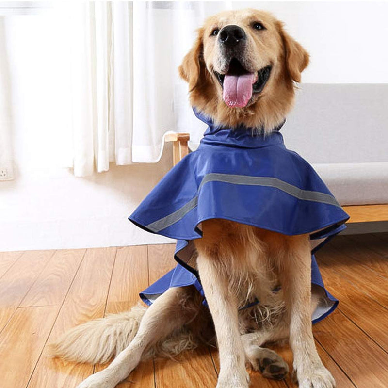 [Australia] - NINEMAX Bule Dogs Raincoat Medium, Adjustable Stylish Dog Hoodie Poncho with Safety Reflective Strip Design for Medium Large Dogs (M) Blue 