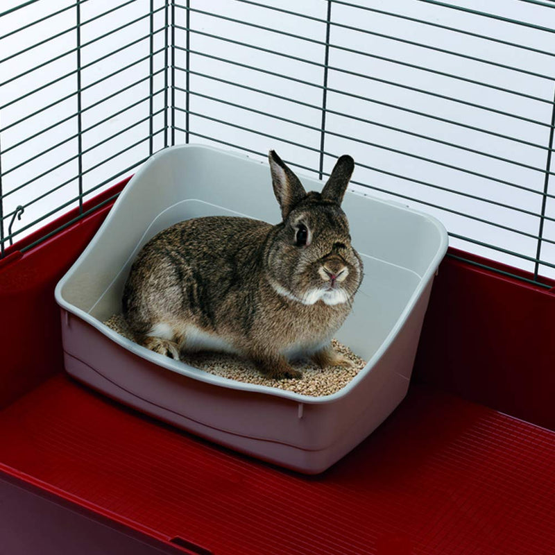 Ferplast Rabbit Litter Tray L 305 Toilet for Rodent Cages Rabbits and Small Animals, Easy To Clean Hygienic, 37 x 27 x h 18,5 cm Mixed Colours - PawsPlanet Australia