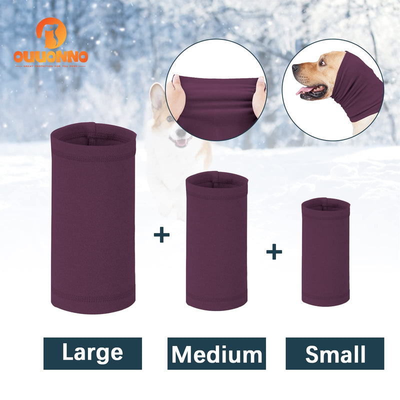 oUUoNNo Dog Neck and Ear Warmer Scarf for Dogs, Soothing Snood Ear Covers for Pets for Anxiety Relief and Care, Earmuffs for Dogs and Cats (L, Purple) L - PawsPlanet Australia