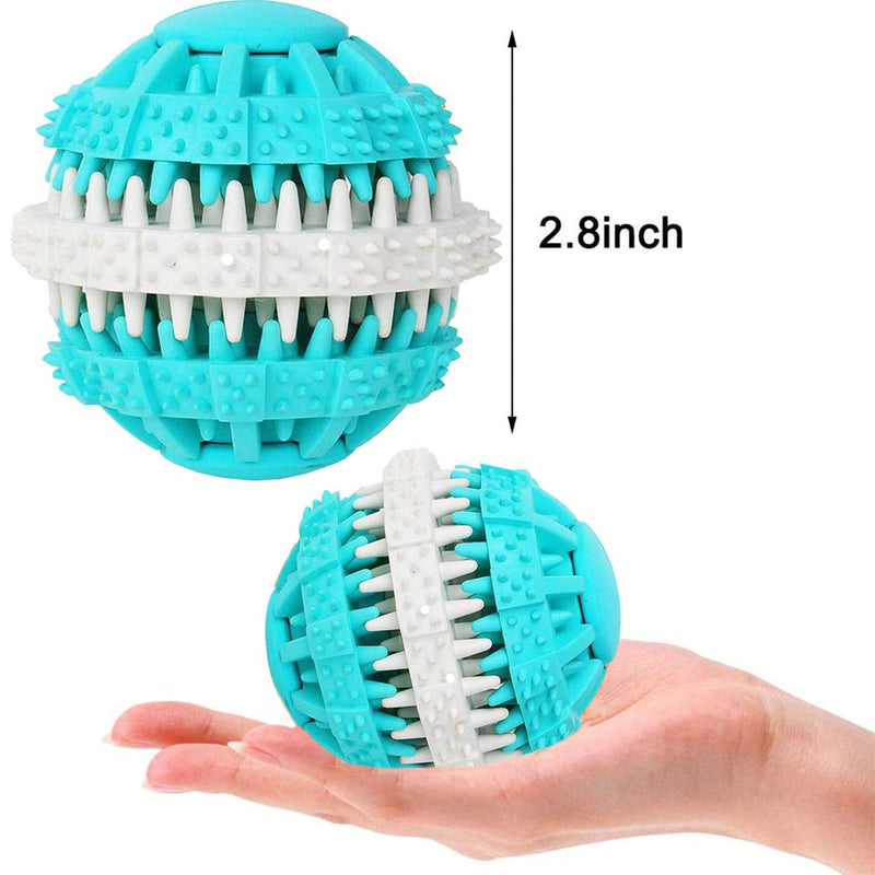 BDUK Dog Treat Ball Food Dispensing Toy for Teething,Interactive IQ Training Toy Tooth Cleaning Ball,Soft Natural Rubber Dog Chewing Balls Non-Toxic Training Ball for Small Medium Dogs,Yellow (Blue) Blue - PawsPlanet Australia