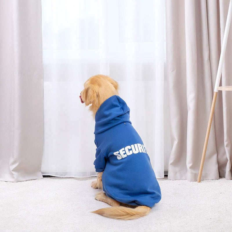 BINGPET BA1002-1 Security Patterns Printed Puppy Pet Hoodie Dog Clothes X-Small Royal Blue - PawsPlanet Australia