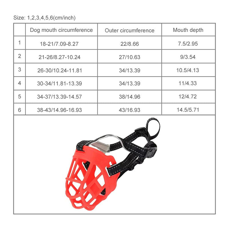 AUTUUCKEE Dog Muzzle, Soft Silicone Basket Breathable Muzzle for Dogs, Allows Panting and Drinking, for Anti-Barking and Anti-Chewing(Red,size:30-34cm) - PawsPlanet Australia