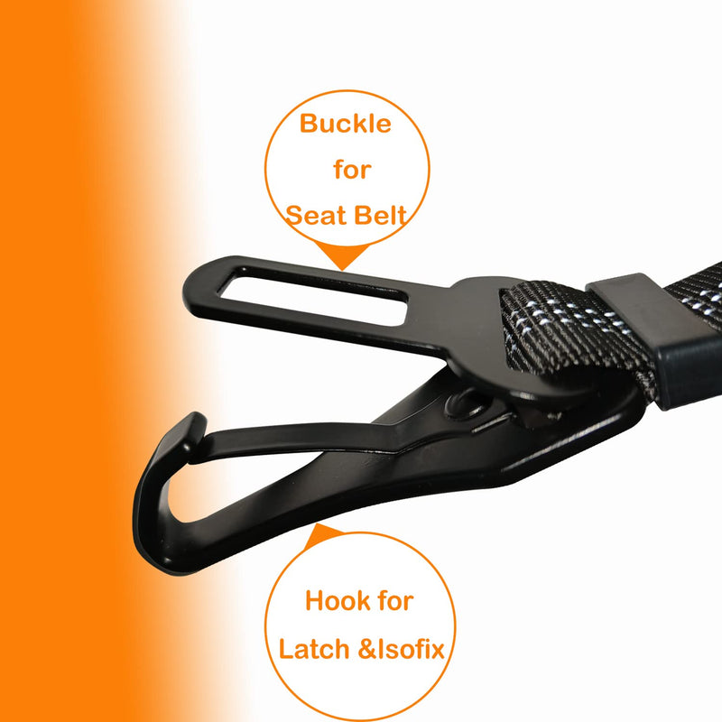 TinyPaw Adjustable Dog Car Seat Belts with Anti-Shock Buffer, Sturdy Carabiner, Isofix and Lock - PawsPlanet Australia