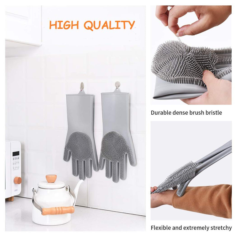 ZKSMNB Pet Grooming Gloves, Gentle Dog Bathing Scrubber Gloves, Silicone Hair Removal Gloves with High Density Teeth Efficient Pet Hair Remover Mitt for Cats, Dogs - PawsPlanet Australia