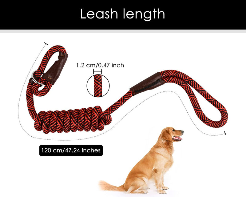 SCSpecial Dog Training Leash 6 Feet Rope Dog Leash Dog Slip Lead Dog Training Lead - Red - PawsPlanet Australia