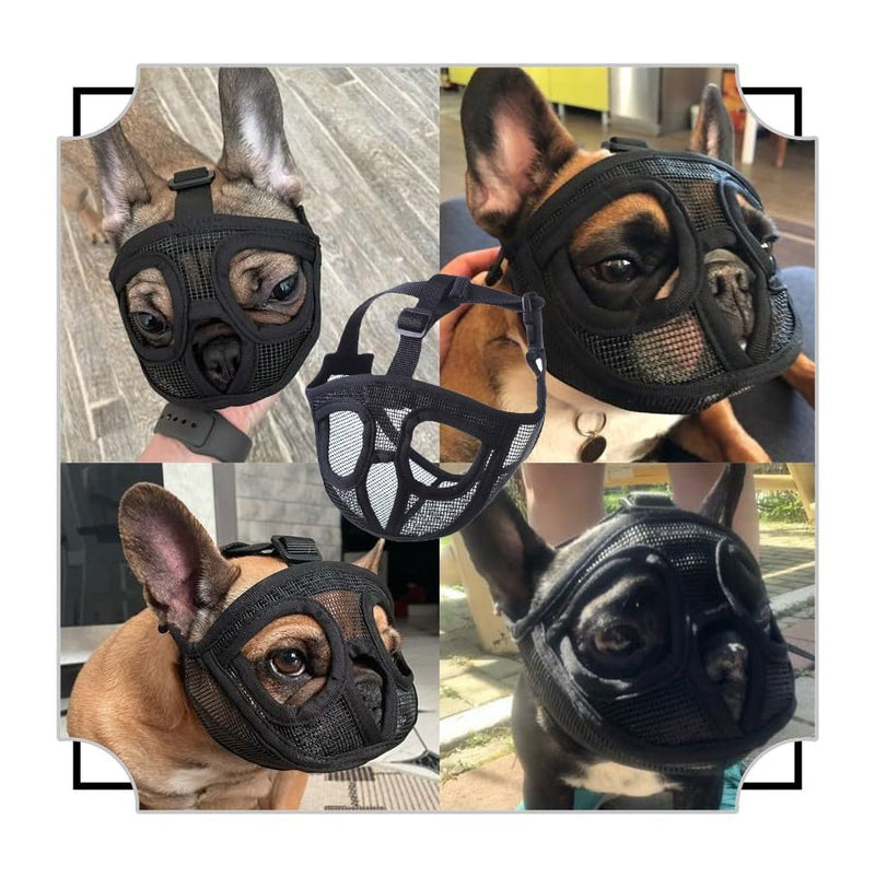 Muzzle for dogs, dog muzzle short snouts dog muzzle bulldog eating protection poison bait protection dog chewing, barking, dog mask French Pekingese, Shih-Tzu, Pug, also, cats Dog Muzzle M - PawsPlanet Australia
