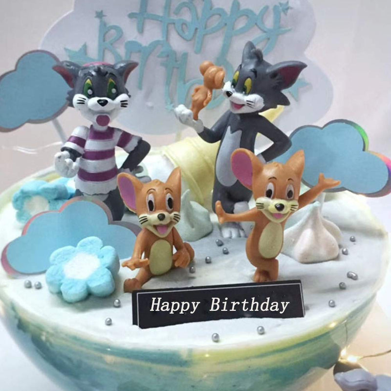9 Piece Cartoon Animal Figures Birthday Cake Topper Classic characters Figure Collection Playset Doll Toy, Cake Decoration - PawsPlanet Australia