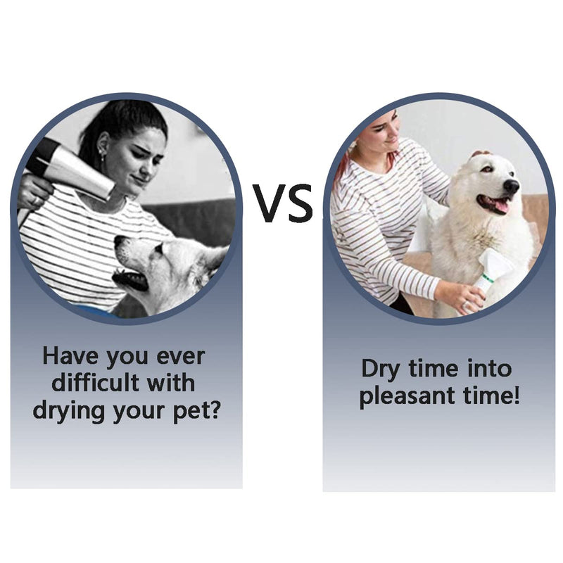 Kikuo Dog Hair Dryer, 2-in-1 Dog Hair Dryer, Pet Blower, Portable Travel Dog Grooming Hair Dryer Adjustable Heat Professional Pet Hair Cleaning Brush for Small and Medium Dogs & Cats - PawsPlanet Australia