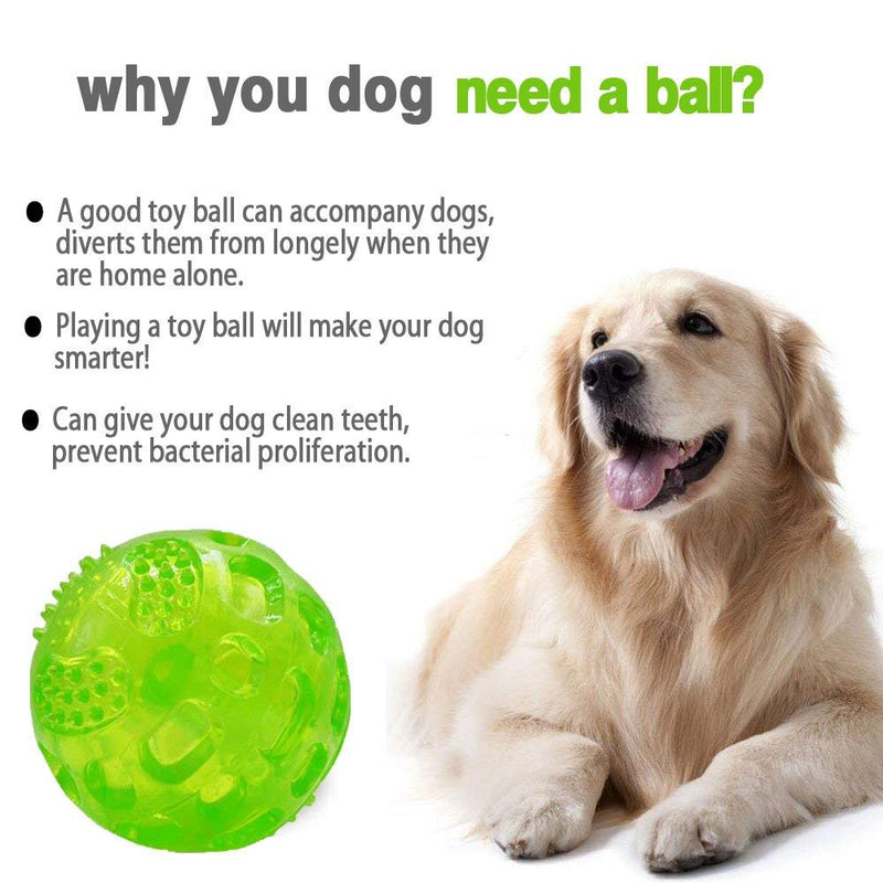 Dog Toy Ball,Dog Ball Durable Pet Chew/Squeaky Toy/Waterproof/ Bouncy/Rubber--Orange,Blue,Green(3 Pack) - PawsPlanet Australia