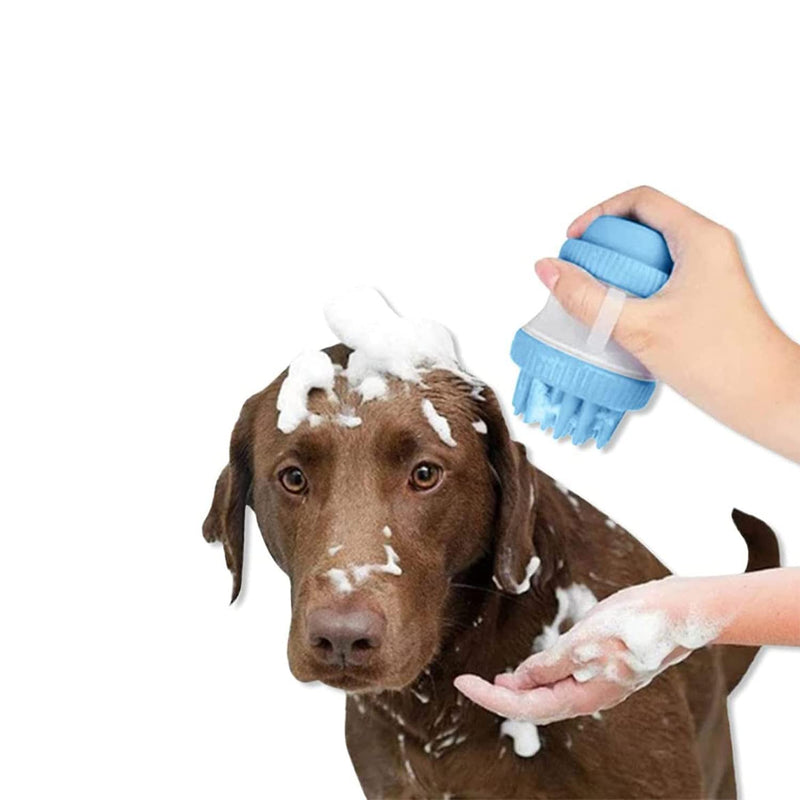 H&H Pets Bath Brush with Soap Dispenser - Silicone Scrubbing Brush - PawsPlanet Australia