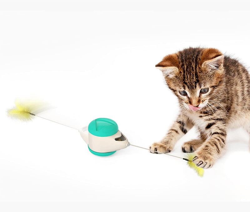FIOIQ Interactive Cat Toys for Kitten Self Rotating Cat Chasing Toy Balance Automatic No-Electronic Move for Indoor Cats with Catnip Ball Toys Cat Kitten IQ Active Stimulation Kitten Toys blue - PawsPlanet Australia
