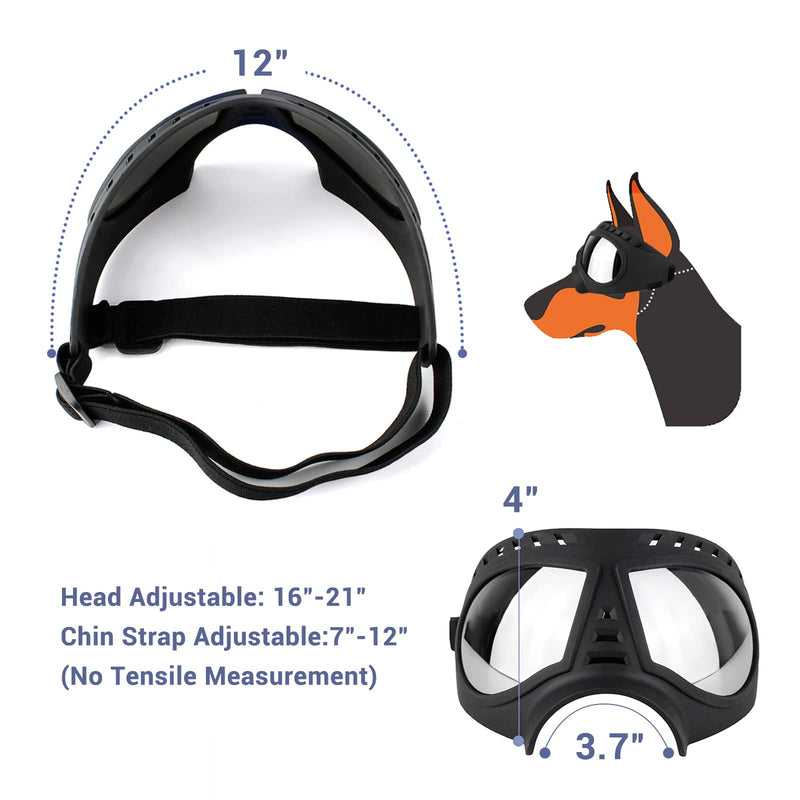 Dog Sunglasses Goggles Medium to Large Breed, Sun Light Protection Goggles for Medium Dogs, Windproof Large Dogs Mask Glasses for Outdoor Sports, Black - PawsPlanet Australia