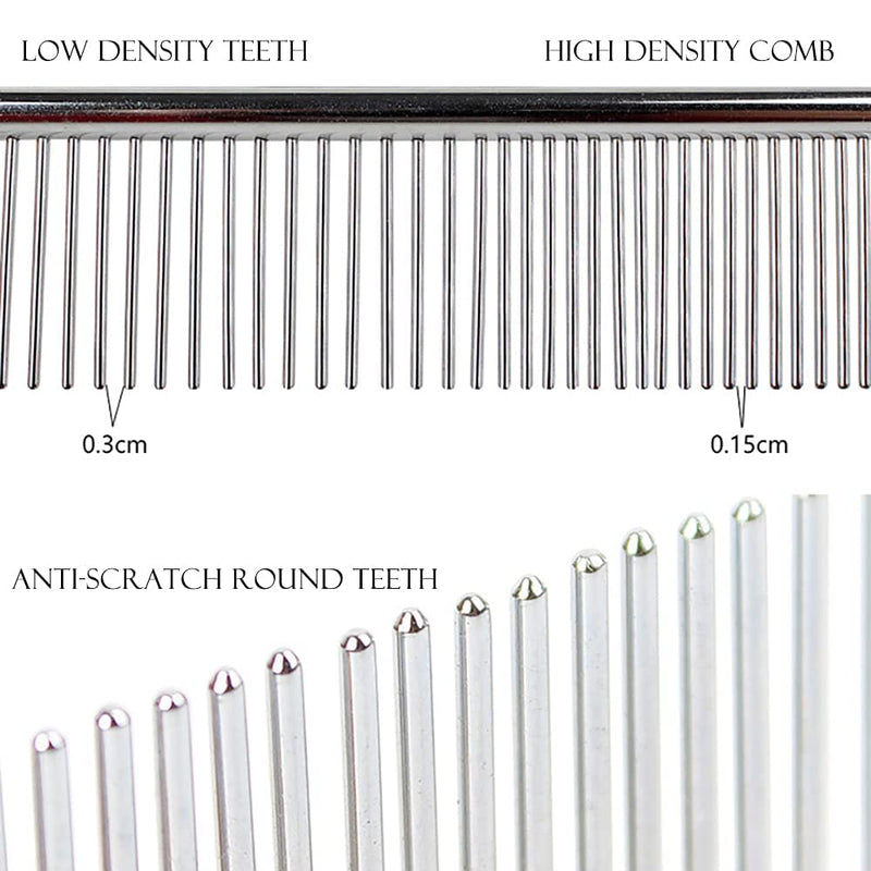 Stainless steel metal pet combs, metal comb metal comb dog stainless steel pet comb cat comb long hair rounded teeth dog comb - PawsPlanet Australia