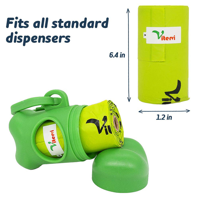 [Australia] - Vitervi Compostable Dog Poop Bags, (72/144 Counts) Dog Waste Bags with Handles, Vegetable Based & Eco-Friendly Doggie Bags for Poop Refill Rolls, Unscented, Highest USA Standards ASTM D6400 72 Count 