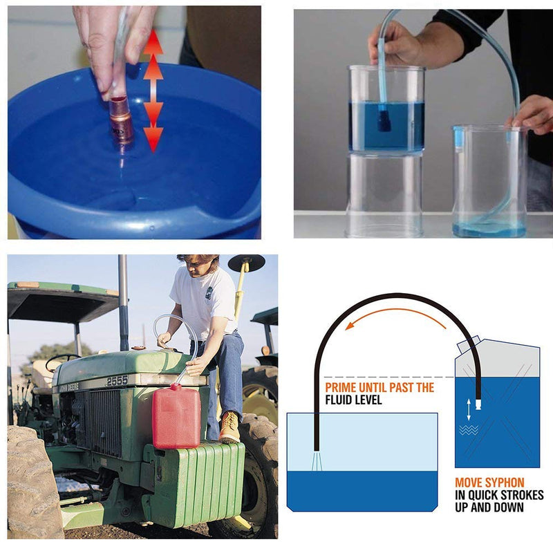 Sukudon Hose Siphon Pump for Gas/Gasoline/Fuel Water Self Priming Siphon Hose Pump Shaker Siphon Transfer Shaker Siphon Automatic Pumping Pipe - PawsPlanet Australia