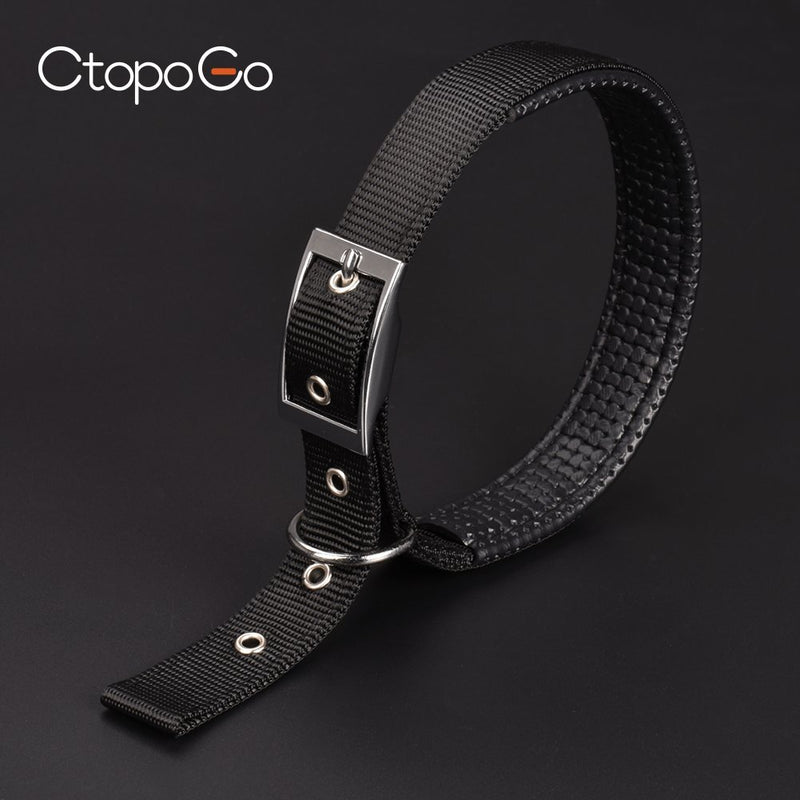 CtopoGo Dog Collar Comfy And Soft Adjustable Collar For Small/Medium/Large Dogs, Easy Buckle Design,Luxury Leather Dog Collar, Neck 12"-24" (M (Neck 40-50cm), Black) M (Neck 35-45cm) - PawsPlanet Australia