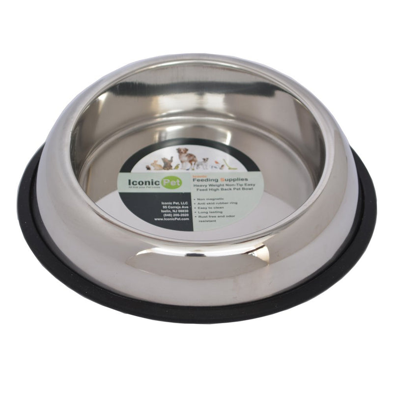 [Australia] - Iconic Pet 12 Cup Heavy Weight Non-Skid Easy Feed High Back Pet Bowl For Dog Or Cat (2 Pack) 1 Cup/8 oz. 