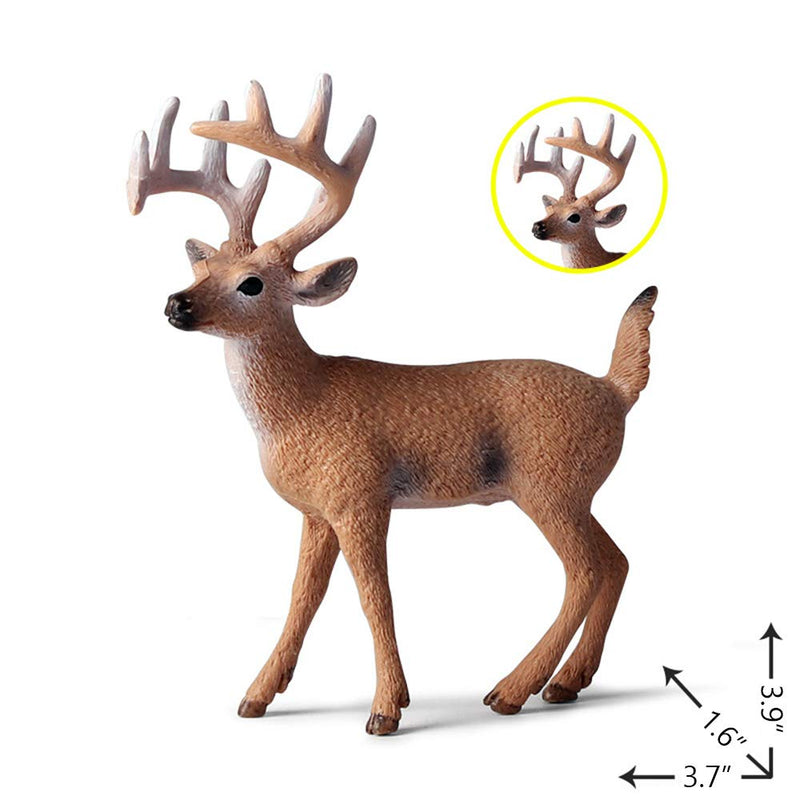 EOIVSH 6 Pack Forest Animal Deer Figures Toy, Woodland Animal Figurine Cake Topper Party Supplies Home Christmas Buck Doe Fawn Decor for Baby Shower Birthday Wedding White Deer - PawsPlanet Australia