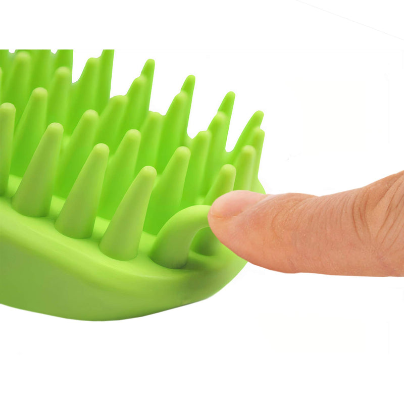 EGI Pet Silicone Shampoo Brush for Long & Short Hair, Anti-Skid Rubber Dog Cat Pet Mouse Grooming Shower Bath Brush Massage Comb Medium Large Pets Dogs Cats green - PawsPlanet Australia