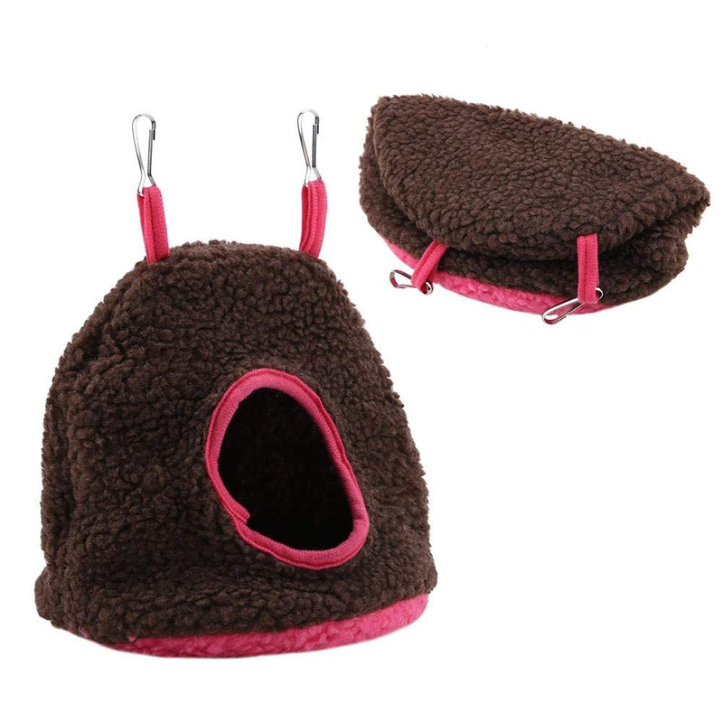 Plush Parrots Hanging Nest, 4 Colors Pet Birds Warm Plush Nest Berber Fleece Hammock Swing Bed Cave for Parrot Parakeets Conures Macaws Cockatiels Love Birds(Brown) Brown - PawsPlanet Australia
