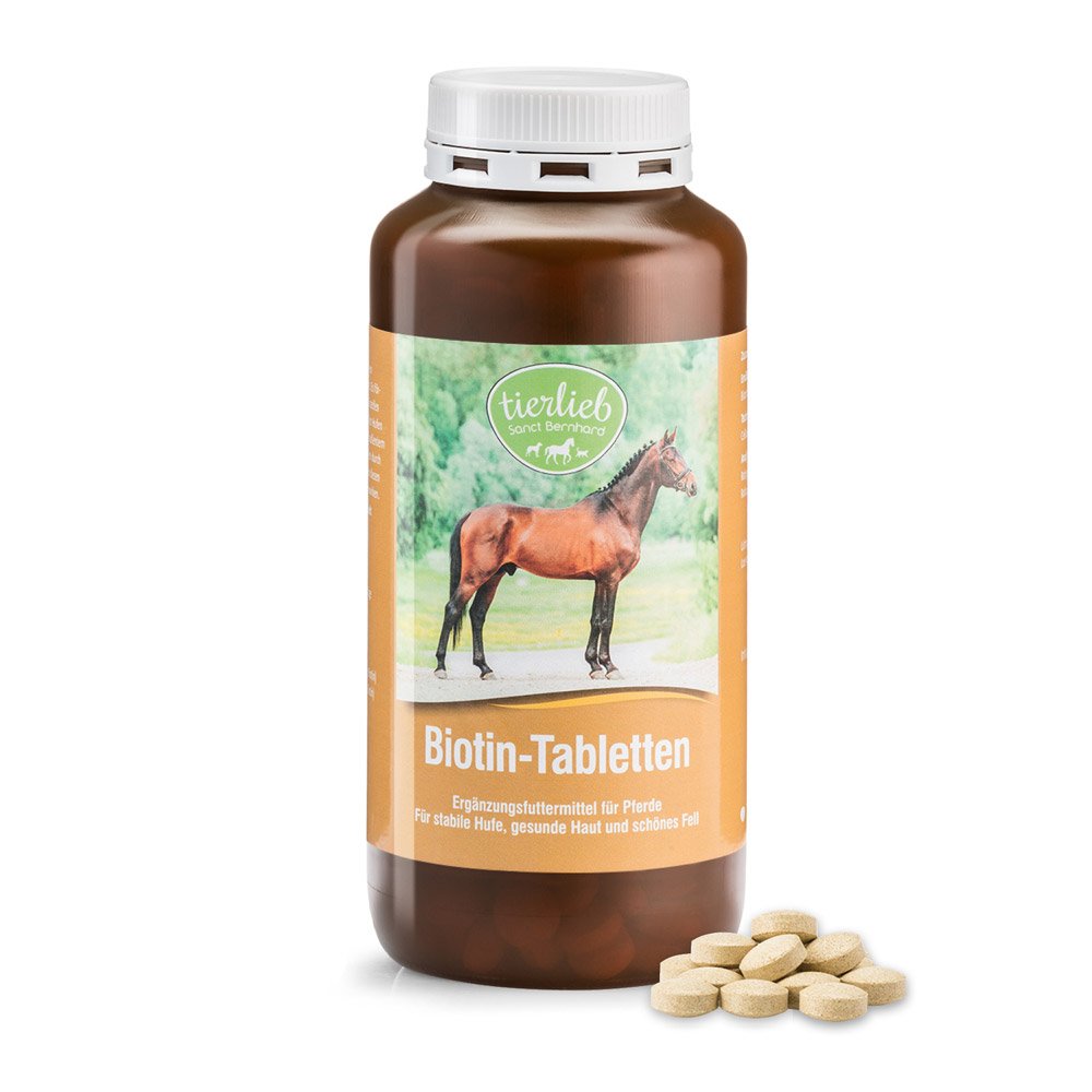 tierlieb biotin tablets supplementary feed for horses for hooves, skin, fur, contents 500 tablets - PawsPlanet Australia