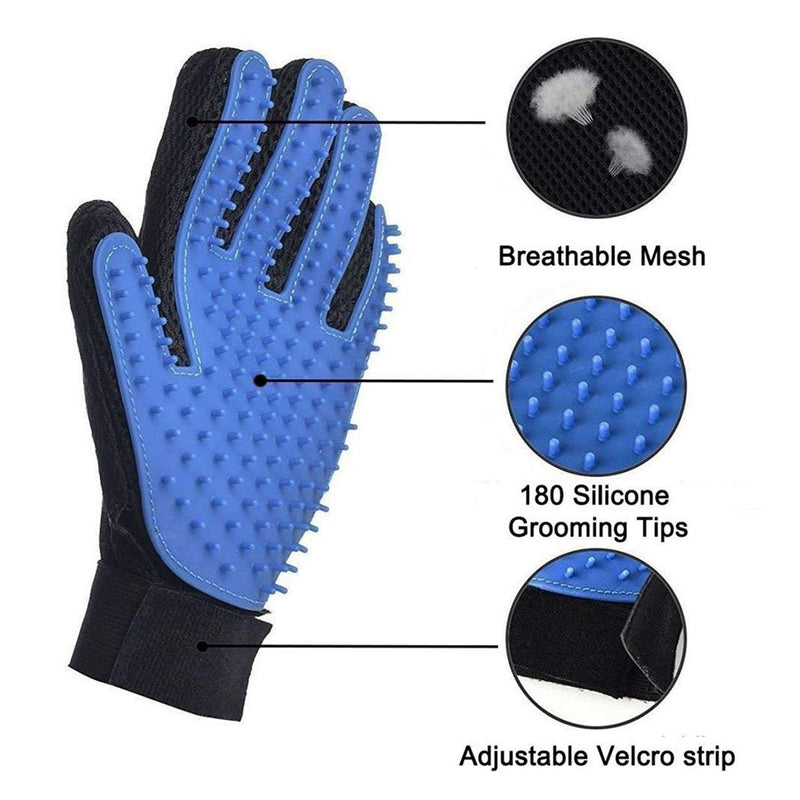 1 Pair Pet Brush Glove, Dioxide Pet Hair Glove, Pet Massage Hair Remover Grooming Glove Dog Cat - PawsPlanet Australia