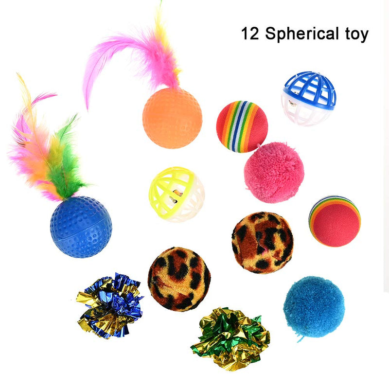 Nabance 21 Pcs Cat Toys Cat Wand Toys for Kittens Cat Teaser Toys Interactive Cat Toys Feathers Catnip Bell Crinkle Balls Mice Cat Toys Set for Indoor Kitty - PawsPlanet Australia