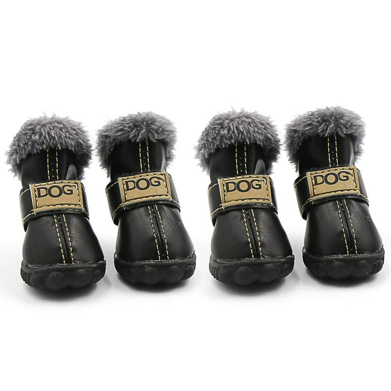 CMNNQ Snow Small Dog Boots, Pet Antiskid Dog Shoes, Winter Waterproof Skidproof Paw Protectors, Warm Booties for Puppy Play XS Black - PawsPlanet Australia