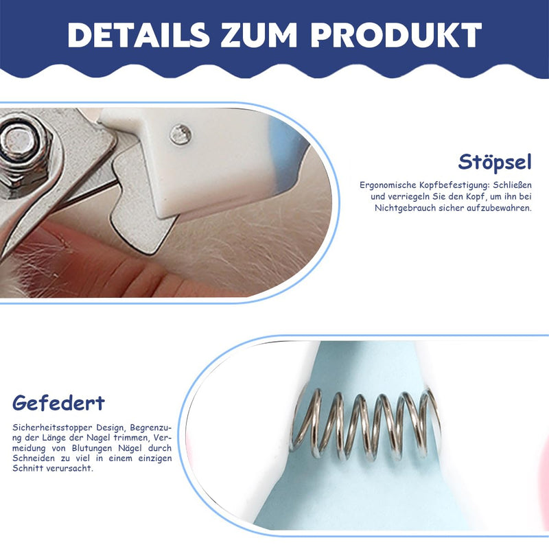 Fokecci Pet Nail Clippers - Claw Grinder for Dogs, Pet Nail Clippers for Dogs, Cats, Birds and Rodents, Pet Nail Cutter, Nail Scissors Set Including Claw File Pink - PawsPlanet Australia