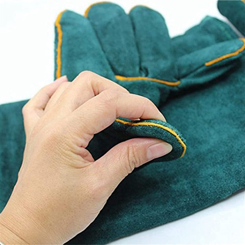 XIEHUZA Animal Handling Anti-Bite Gloves, 16inch Reinforced Leather Welding Gloves for Gardening, Grooming, Dog Training, Cat Scratch, Bird Handling Falcon Gloves Grabbing, Bite Resistant Feed Gloves 40cm/ 16inch - PawsPlanet Australia