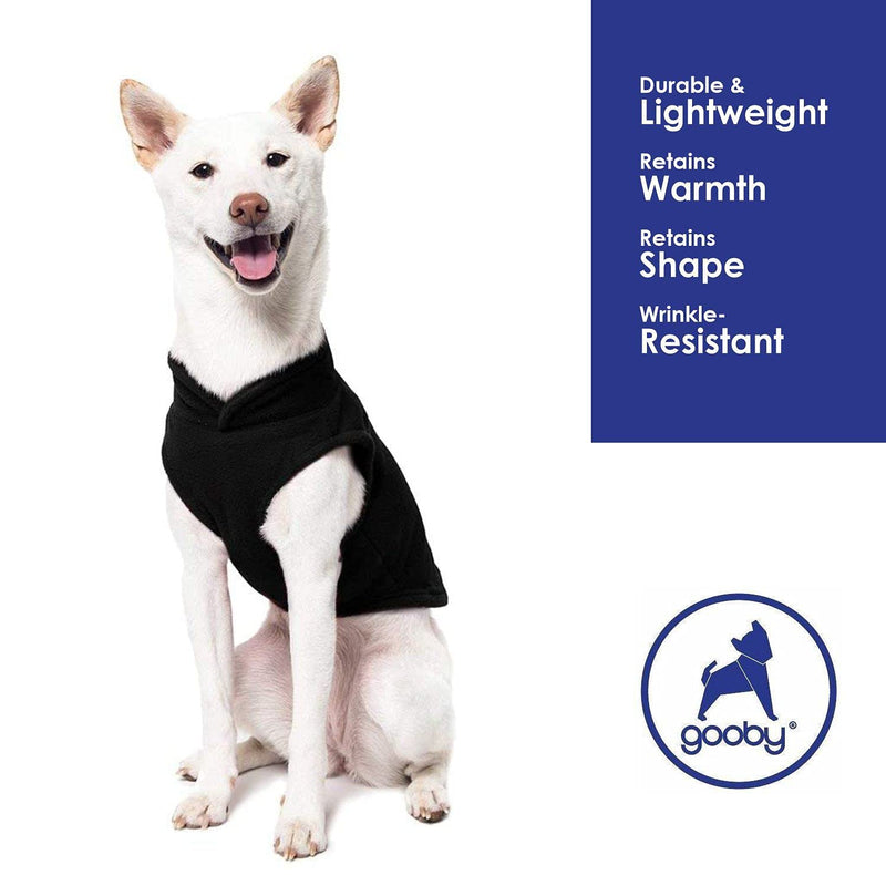 Gooby Fleece Vest Dog Sweater - Warm Pullover Fleece Dog Jacket with Leash Attachment - Winter Small Dog Sweater Coat - Cold Weather Dog Clothes for Small Dogs Boy or Girl for Indoor and Outdoor Use X-Small chest (~11") Black - PawsPlanet Australia