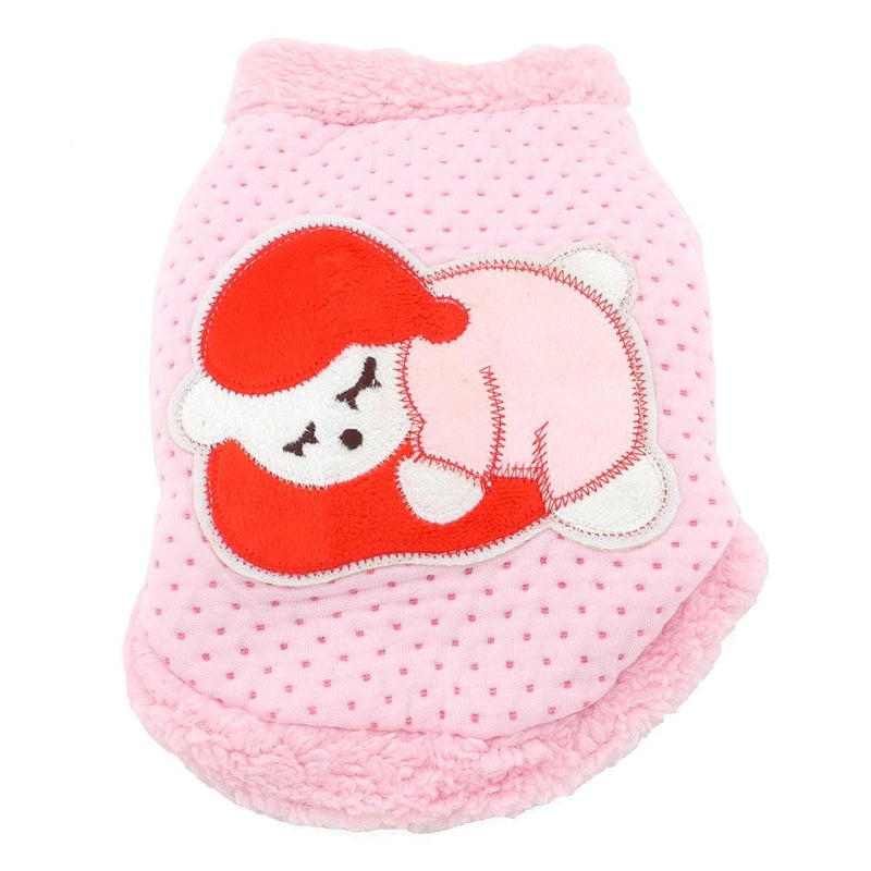 [Australia] - SMALLLEE_LUCKY_STORE Fleece Dog Sweater Doggie Pattern Dog Sleepwear Small Dog Clothes, Large, Pink 