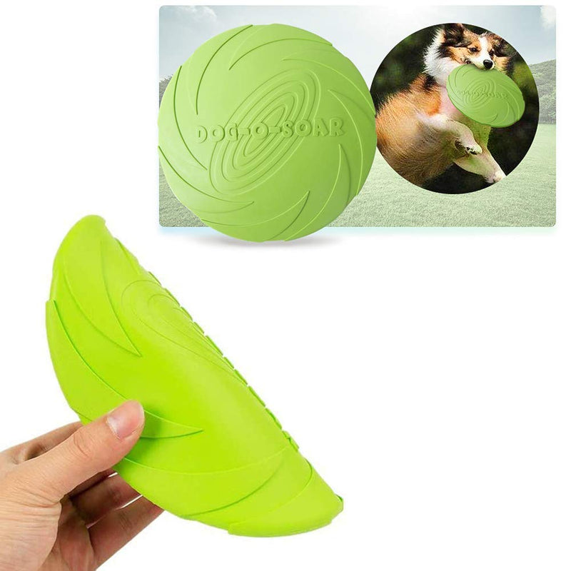 2 Pieces Dog Flying Disc Dog Frisbee Toys Dogs Training Frisbee Pet Flying Saucer Rubber Dog Flying Disks Dog Toy for Outdoor Interactive Dog Training Throwing Catching-Green Orange ø 15 cm - PawsPlanet Australia