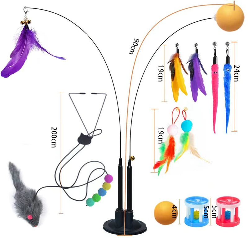 Yang Xin.Style Interactive Cat Toy Angel with Feathers Feather Intelligence Toy for Cats Feather Toy for Kittens with Suction Cups Rope Mouse Swing with Own Door Frame - PawsPlanet Australia