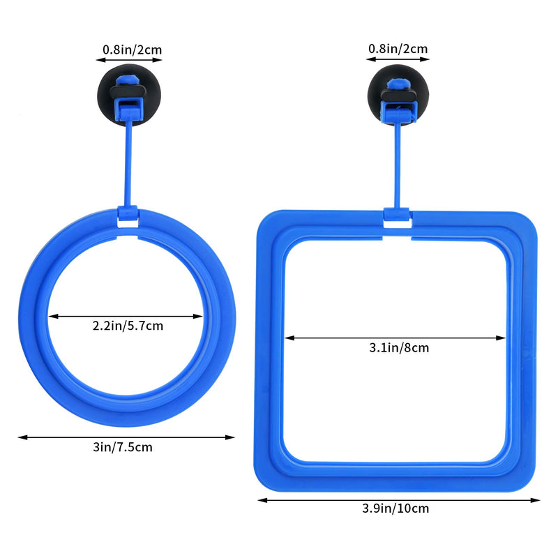 Lystaii 4pcs Fish Feeding Ring Floating Fish Feeder Circle Aquarium Fish Tank Square and Round Shape Feeding Ring with Suction Cup for Guppy, Betta, Goldfish - PawsPlanet Australia