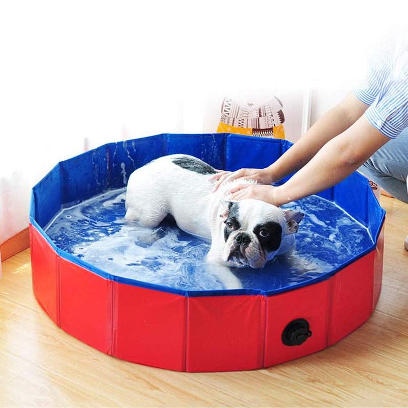 Decdeal Foldable Dog Pet Bath Pool Swimming Pool Outdoor Bathing Tub for Dogs Cats and Kids Size optional 60X20 - PawsPlanet Australia