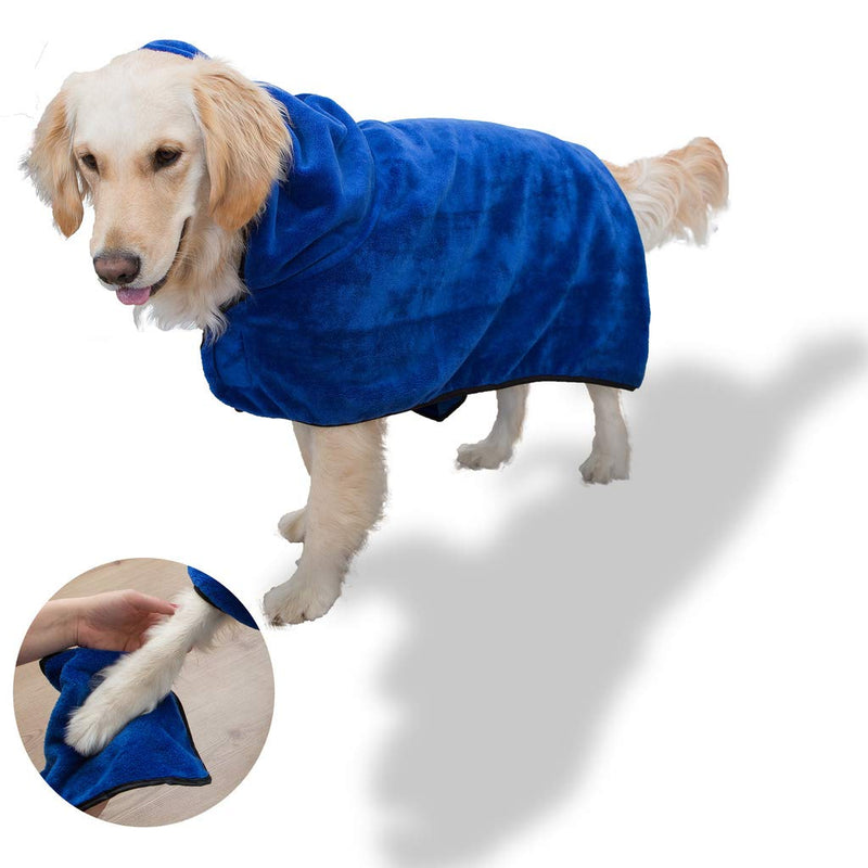 PETtyBourgeoisie Hooded Dog Bathrobe with Adjustable Strap + Free Paw Towel Set | 4x Absorbent 100% Microfibre Pet Drying Coat |X Large XL - PawsPlanet Australia