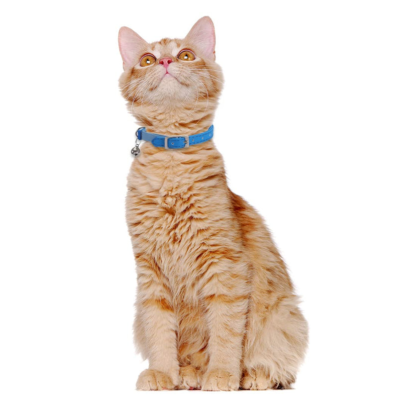 3 Pack Leather Cat Collar Safety with Elastic Strap and Bell for Small Pets Cats Kitty - PawsPlanet Australia