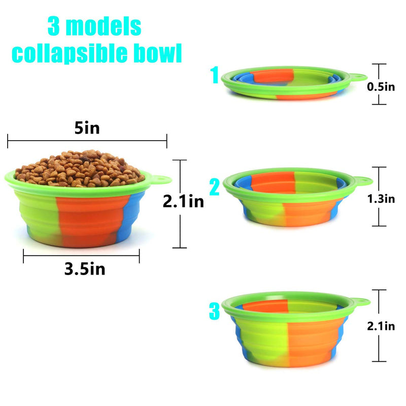 SLSON Collapsible Dog Bowl 2 Pack, Portable Silicone Pet Feeder, Foldable Expandable for Dog/Cat Food Water Feeding, Travel Bowl for Camping Camouflage - PawsPlanet Australia