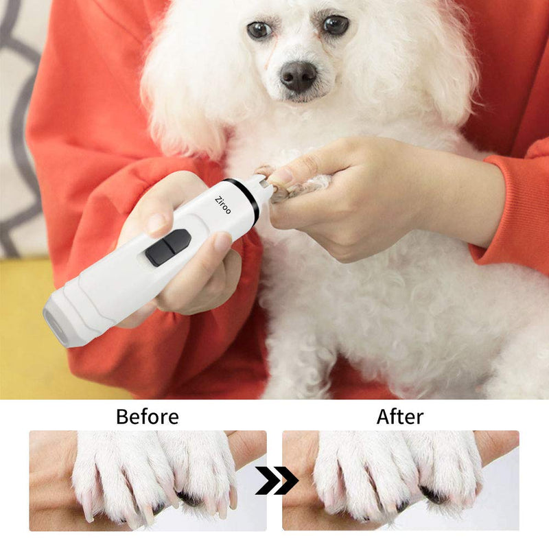 Rodzon Dog Nail Grinder, Professional 2-Speed Electric Rechargeable Pet Nail Trimmer 3 Ports Quiet Painless Paws Grooming Smoothing for Small Medium Large Dogs & Cats & Pets - PawsPlanet Australia