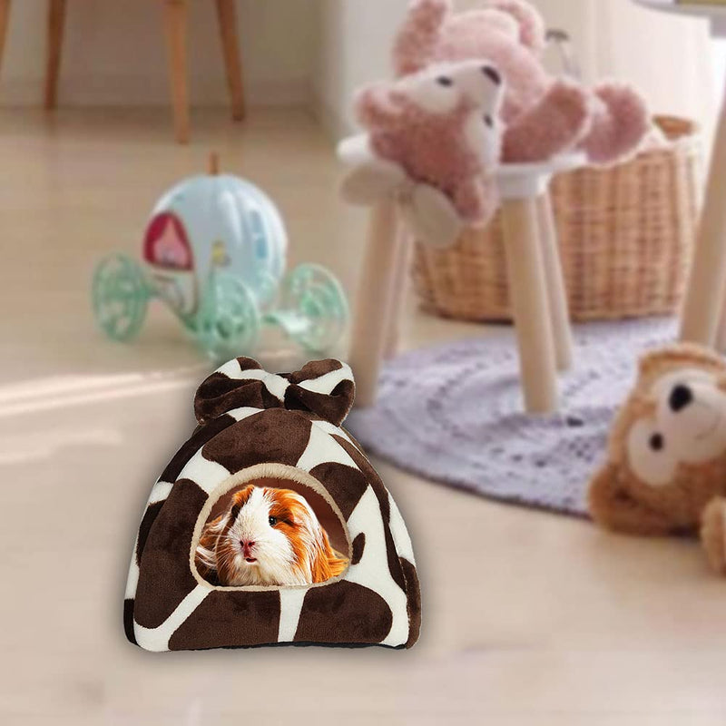 GINIDEAR Guinea Pig Bed, Guinea Pig Hideout House Accessories Warm Bed for Small Animals Hamsters Chinchillas Dwarf Bunnies Hedgehogs. S-8" x 8" Deer Print - PawsPlanet Australia