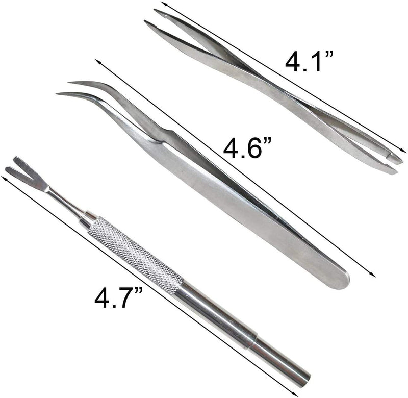 Acronde 3 Pack Tick Remover Tool Set Stainless Steel Tick Remover Kit for Cats and Dogs - PawsPlanet Australia